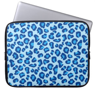 Capa Para Notebook Leopard Print in Light Chambray to Dark Denim Blue