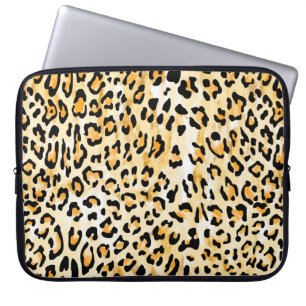 Capa Para Notebook leopardo amarelo e branco desenhado à mão