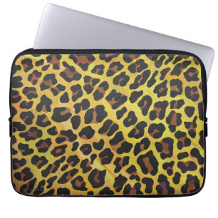 Capa Para Notebook Leopardo Castanho e Impressão Amarelo