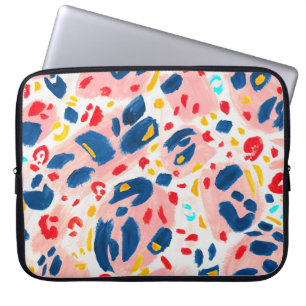 Capa Para Notebook Leopardo: cor d'água pintada à mão.
