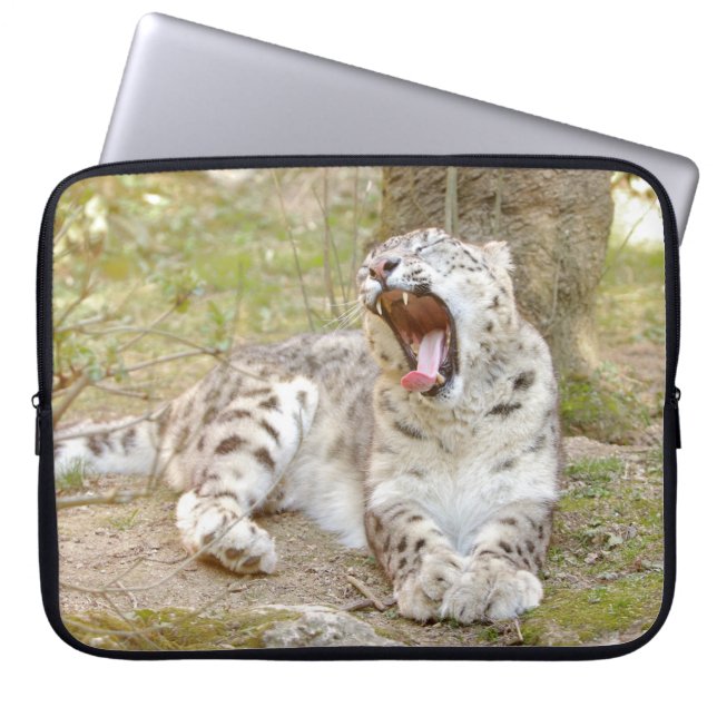 Capa Para Notebook Leopardo da neve fotográfica, capas de laptop de a (Frente)