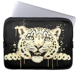 Capa Para Notebook Leopardo-das-neves Espiando em Aquarela
