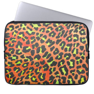 Capa Para Notebook Leopardo Laranja e Impressão amarelo