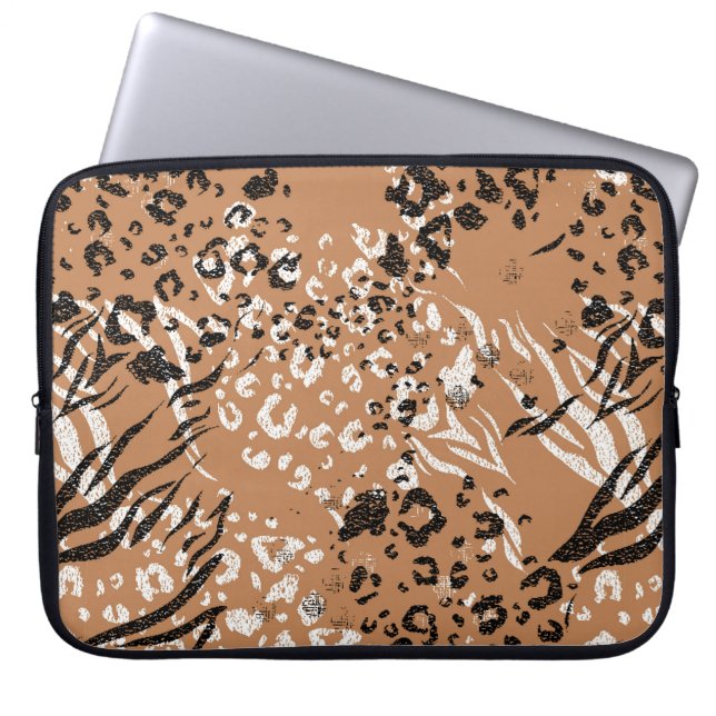 Capa Para Notebook Leopardo moderno. Padrão. Plano de Fundo. Natureza (Frente)
