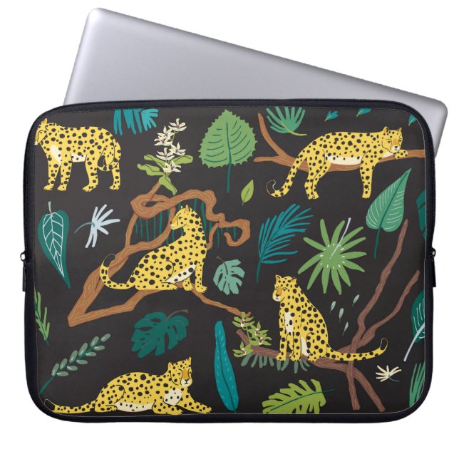 Capa Para Notebook Leopardos da Selva: Ilustrações da Vida Selvagem V (Frente)