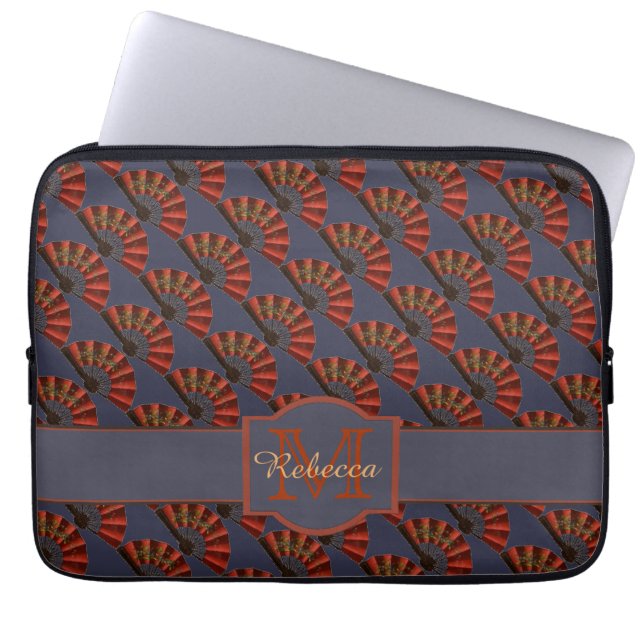 Capa Para Notebook Leques Antigos Japoneses Vermelhos Elegantes Perso (Frente)