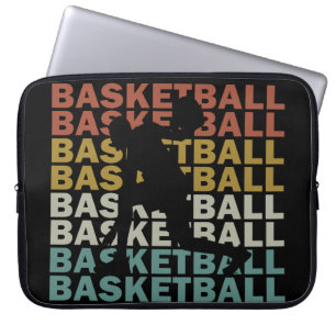 Capa Para Notebook letra de vintage do jogador de basquetebol silhoue