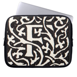 Capa Para Notebook Letra F Art Nouveau Monograma Vintage