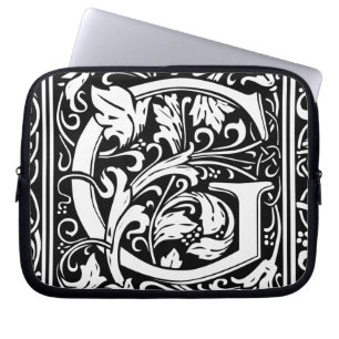 Capa Para Notebook Letra G Monograma Medieval Arte Nova