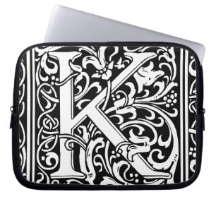 Capa Para Notebook Letra K Monograma Medieval Arte Nova