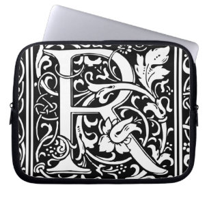 Capa Para Notebook Letra R Monograma Medieval Arte Nova