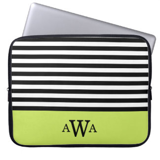 Capa Para Notebook Letra tripla com traços brancos verdes, em forma d