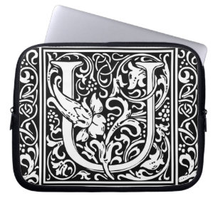 Capa Para Notebook Letra U Monograma Medieval Arte Nova