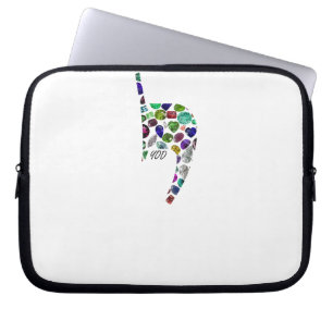 Capa Para Notebook Letra 'YOD' feita com Gems em Todas as Cores