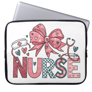 Capa Para Notebook Letras Glitter, Arco Rosa, Enfermeiro Hat e Medici