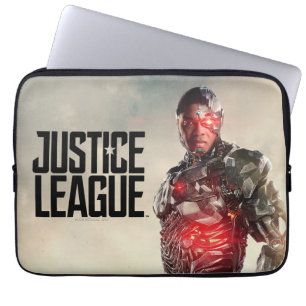 Capa Para Notebook Liga da Justiça   Cyborg Em Battlefield