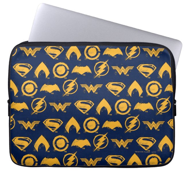 Capa Para Notebook Liga da Justiça | Linhagem dos Símbolos de Equipe  (Frente)