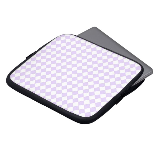 Capa Para Notebook Lilac Roxo Diamante padrão xadrez (Frente Topo)