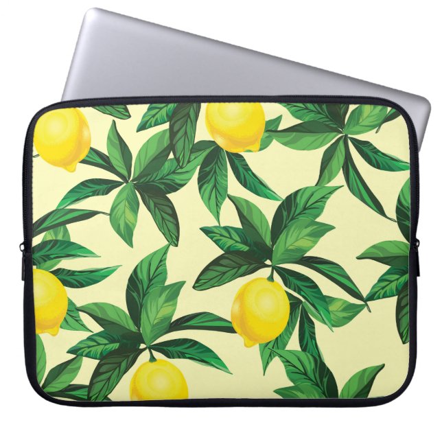Capa Para Notebook Limão de vindima, padrão decorativo sem costura (Frente)