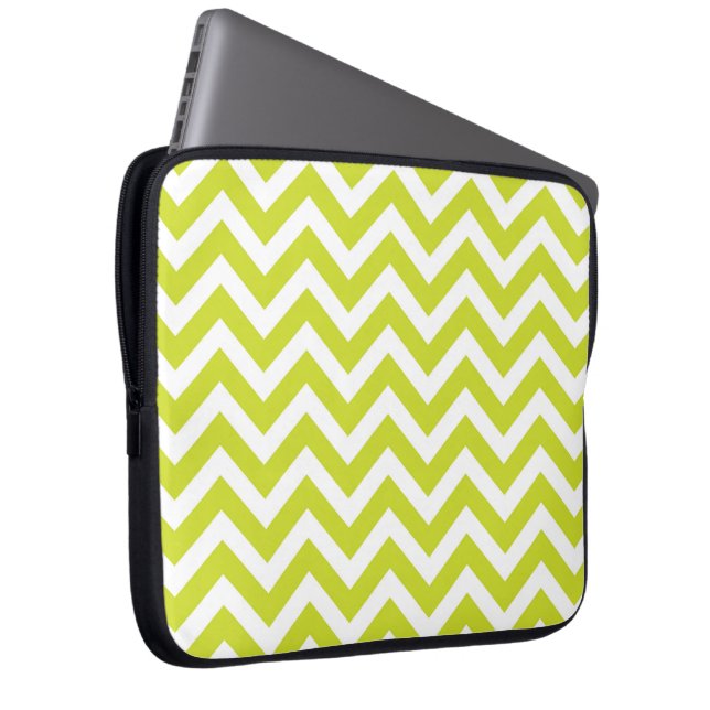 Capa Para Notebook Limão  e Design Chevron branco (Frente Esquerda)