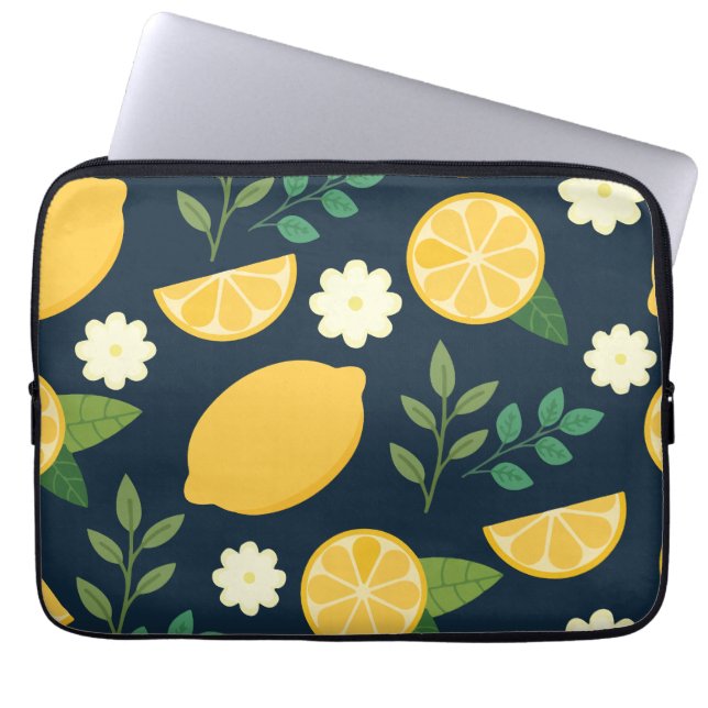Capa Para Notebook Limão e folhas minimalistas (Frente)