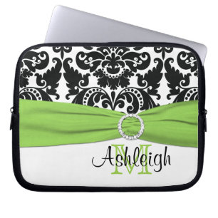 Capa Para Notebook Limão preto branco com Bolsa de laptop de fita FAU