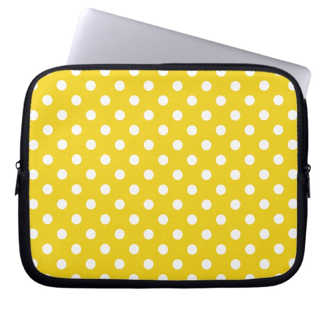 Capa Para Notebook Limão - teste padrão de bolinhas amarelo (Frente)
