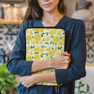 Capa Para Notebook Limões de aquarelas - amarelo e verde