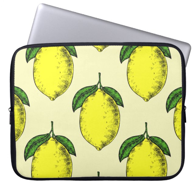 Capa Para Notebook Limões e folhas: padrão de verão. (Frente)