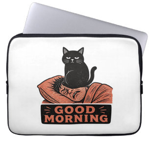 Capa Para Notebook Lince Sarcástico Gato Preto Bom Dia Meme