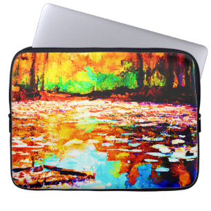 Capa Para Notebook Linda Floresta Laranja Brilhante Colorida. Comprar