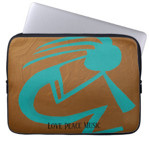 Capa Para Notebook Linda pintura Teal Kokopelli