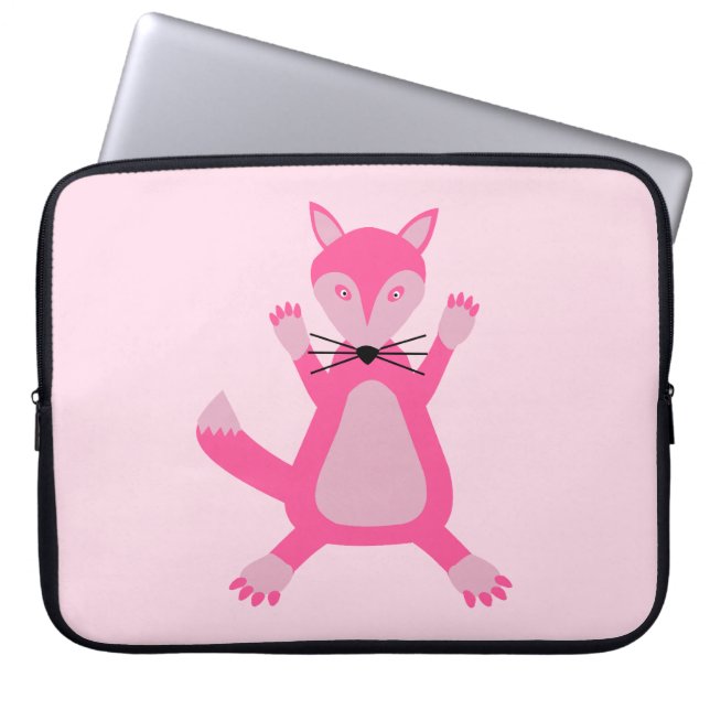 Capa Para Notebook Linda Raposa Menina Rosa (Frente)