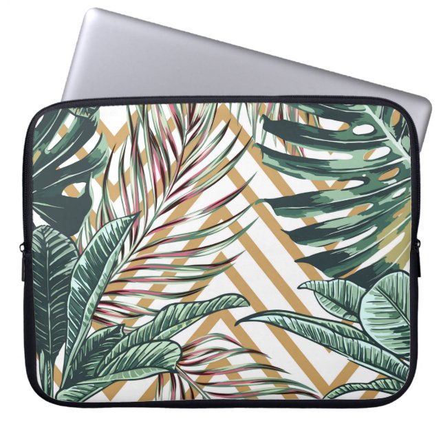 Capa Para Notebook Linda tela de fundo floral contínua com (Frente)