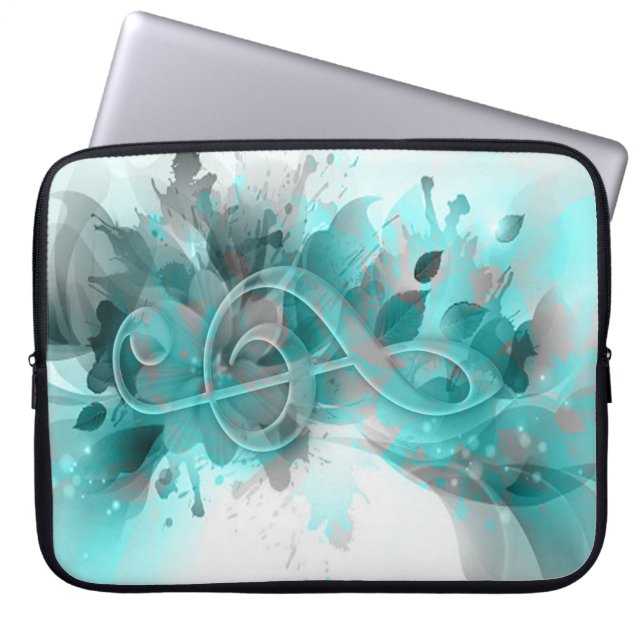 Capa Para Notebook Lindas cinzas azuis flores legal (Frente)