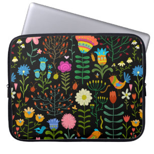 Capa Para Notebook Lindas flores desenhadas à mão