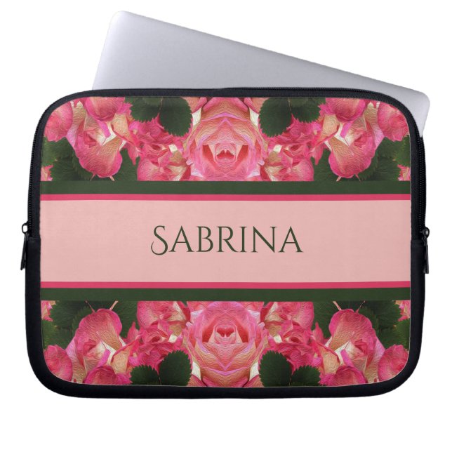Capa Para Notebook Lindas rosas rosa Eletrônicos de pintura a óleo (Frente)