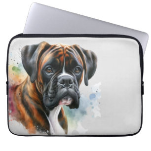 Capa Para Notebook Lindo Cachorro Boxer em Aquarela