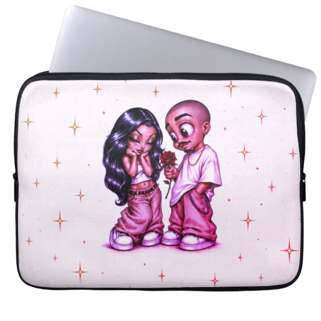Capa Para Notebook Lindo Casal de Chicano Amor Mousepad Rosa (Frente)