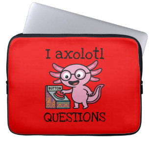 Capa Para Notebook Lindo Eu Perguntas Axolote asteca Oh Não botão ver
