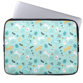 Capa Para Notebook Lindo Padrão do Coelho da Páscoa Coelhinhos Kawaii