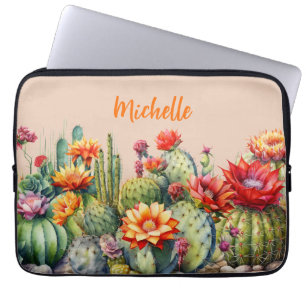 Capa Para Notebook Lindos Cactos Flores Com Nome