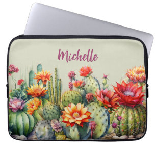 Capa Para Notebook Lindos Cactos Flores Com Nome