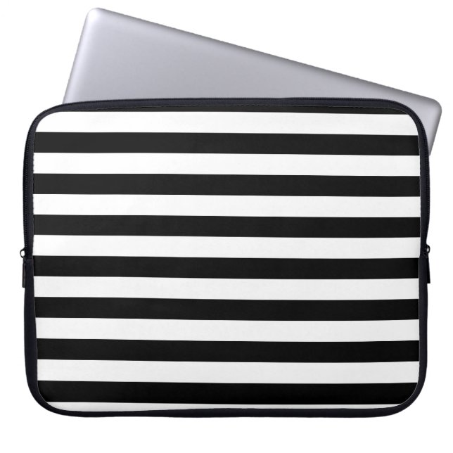 Capa Para Notebook Linear preto elegante clássico (Frente)