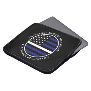 Capa Para Notebook Linha branca fina personalizada Sinalizador EUA EM