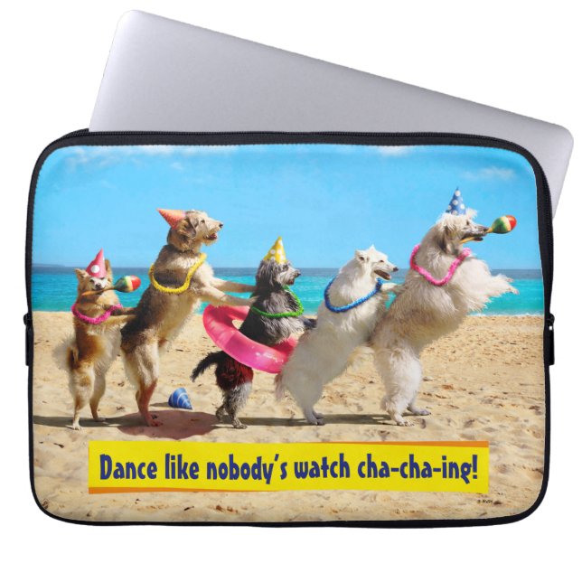 Capa Para Notebook Linha Conga de Festa de aniversário de Cães (Frente)