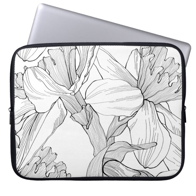Capa Para Notebook Linha de narcisos flores da primavera. (Frente)
