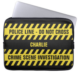 Capa Para Notebook Linha de polícia as bolsas de laptop feitas sob