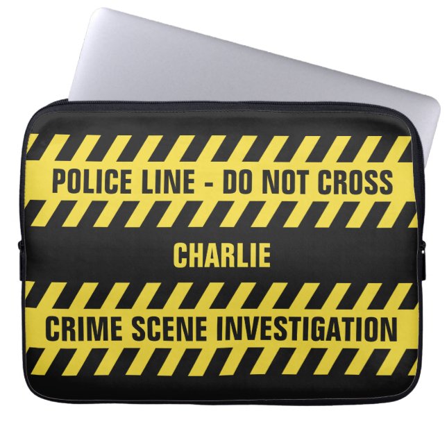 Capa Para Notebook Linha de polícia as bolsas de laptop feitas sob (Frente)