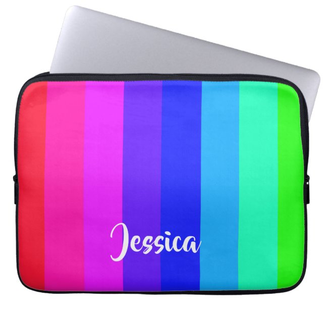 Capa Para Notebook Linhas arco-íris coloridas (Frente)